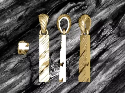 I Letter Alphabet Wooden Texture Pendant 3D Print Model 3D print model