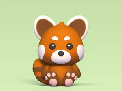 Cute Red Panda 3D print model