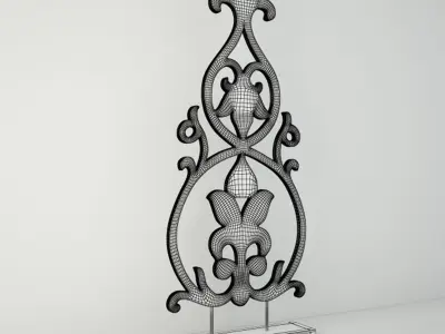Large Scroll-Design Table Decor 3D model