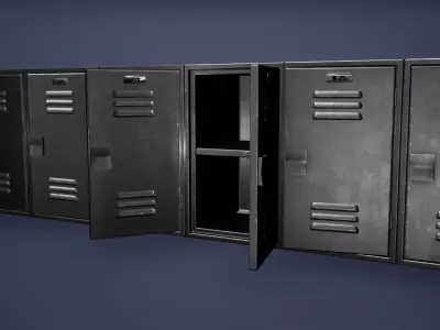 Locker Low Poly Game Ready wireframe Low-poly 3D model