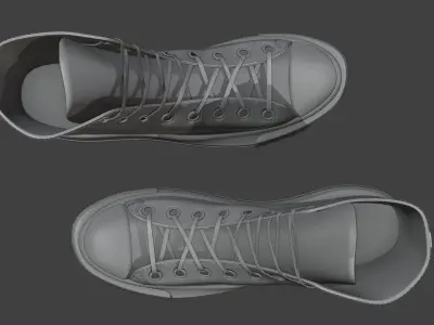 3D converse sneakers - low poly shoes 3D model