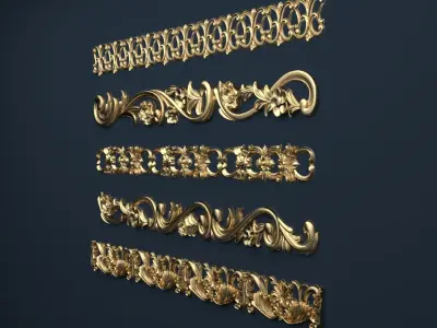 Classic decor ornament v-3D model03 3D model