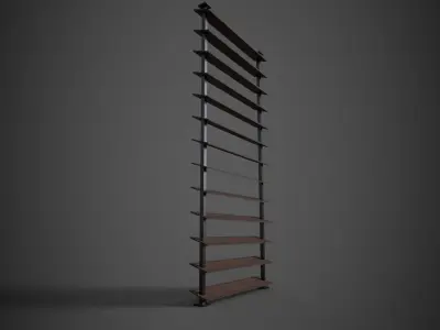 Decoration wooden towel rack Low-poly 3D model