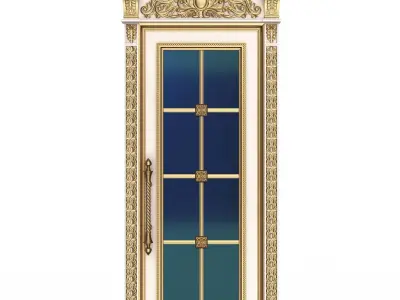 Carved Door Classic 01102 White Low-poly 3D model