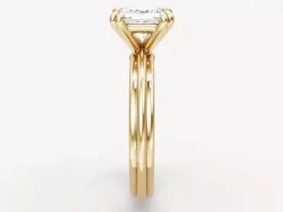 Princess diamond ring 3D print model purchase