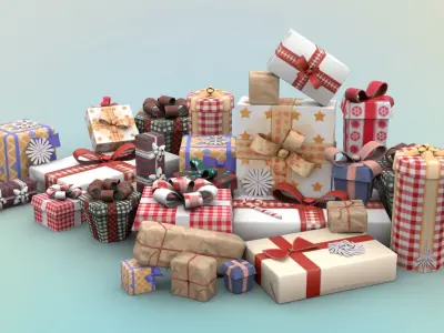 Gift Boxes Low-poly 3D model