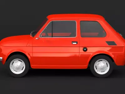 Fiat 126 Low-poly 3D model