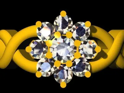 cluster ring 3dm file 3D print model