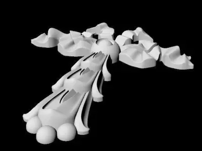 Central decor ornament for furniture 3D model 290