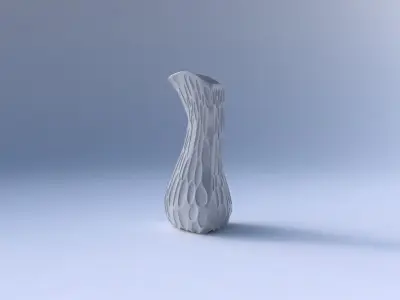 Vase puffy bent triangle with bubbles 3D print model