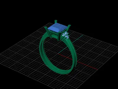 STL 3DM Print Ready Women Diamond Ring Lightweight Printable  3D print model 92
