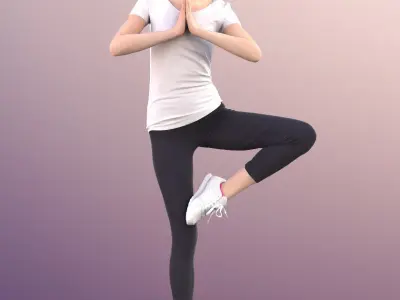 Mady 10119 - Girl In Yoga Pose Low-poly 3D model