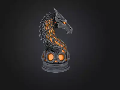Ember Dragon Lamp Low-poly 3D model