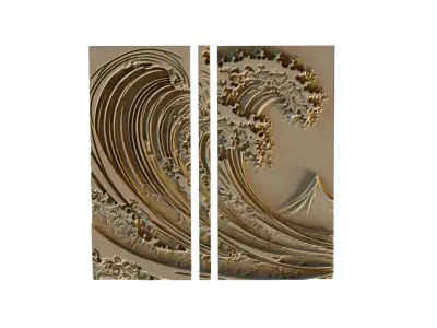 mural decor set wall panel 33 3D model