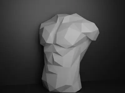 Low Poly Male Torso 3D print model