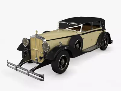 Maybach DS8 Zeppelin 1938 Low-poly 3D model