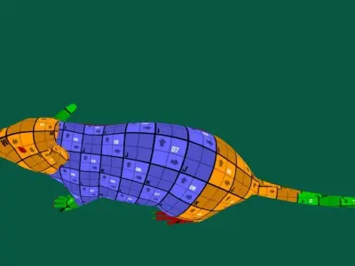 White Rat Low-poly 3D model