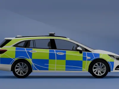 UK Police Vauxhall Astra Low-poly 3D model