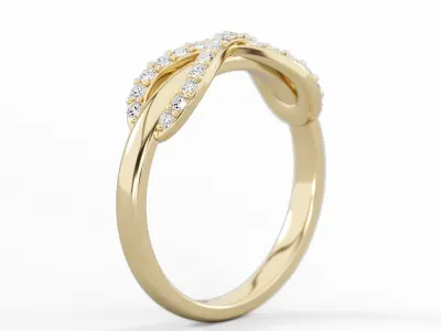 Infinity ring with stones finger size 6 3D print model