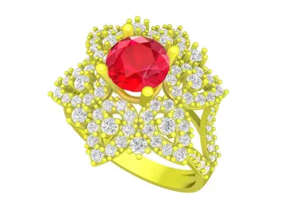 Luxury Diamond Women Ring 3D Model A5745 3D print model