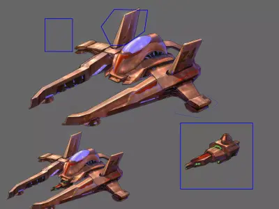 Small attack ship 01 3D model