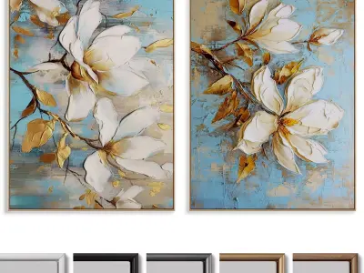 Plaster Photo Frame set  012 3D model
