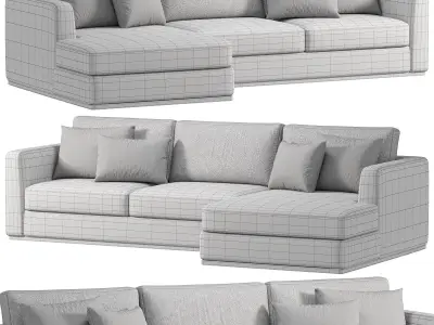 Hamilton Chaise Sectional Sofa 3D model