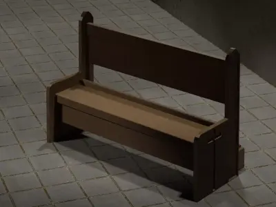 Church Bench 3D model
