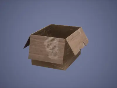 Paper Box Set Low Poly Game Ready  Low-poly 3D model