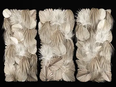 Phytowall Of Dried Flowers And Dry Palm Leaves 3D model