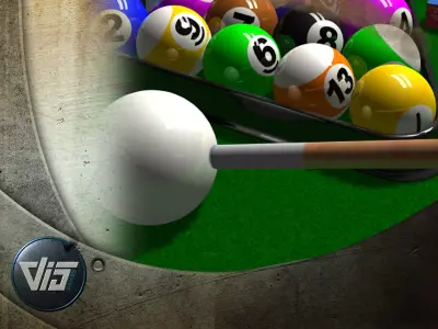 Billard collection pool table Low-poly 3D model