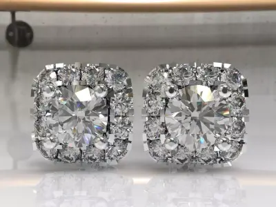 Timothes Diamond Earing 3D JewelryModel Printable 3D ER8 3D print model