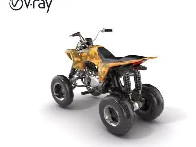 Camouflage Dirt Quad Bike model pack Low-poly 3D model