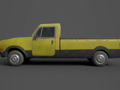 Generic PickUp Yellow Low-poly 3D model