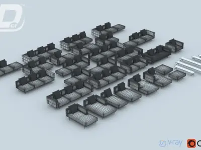 Calista Sofa Modular Set 3D model