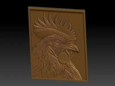 1 rooster CNC Relief Model 3D print model