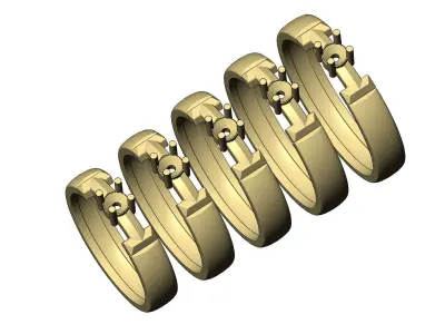 True T diamond solitaire ring US sizes 5to9 3D print model