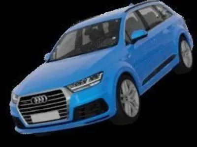 Fully detailed Audi Q7 rigged car Low-poly 3D model