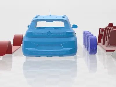 Citroen e-C3 2024 - Separate Parts STL Model 3D print model