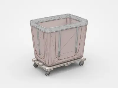Industrial Container On Pallet With Wheels 3D model