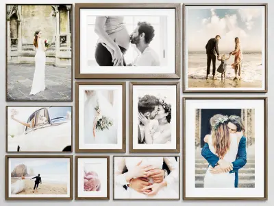 Ten photo frame 01 Low-poly 3D model