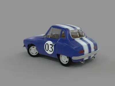 Cartoon Camaro Race Car Low-poly 3D model