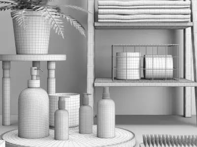 bathroom decor set 3 3D model