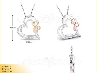 light weight yellow gold  diamond pendent -DOC-P8073 3D print model
