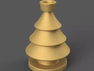 Christmas Tree Candle Container STL 3D print model