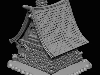 Stylized Fantasy Cottage 3D Model Game Ready 3D print model