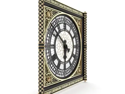 Big Classical Clock Luxury 3D model