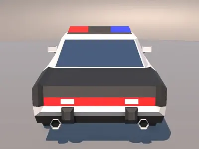 Low Poly Muscle Car Police Cruiser MOBILE READY Low-poly 3D model