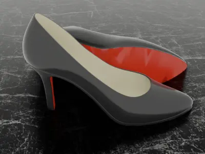 CHRISTIAN LOUBOUTIN HIGH HEELS STILETTO 3D SHOES Low-poly 3D model