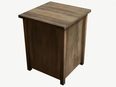 Rustic Nightstand Low-poly 3D model